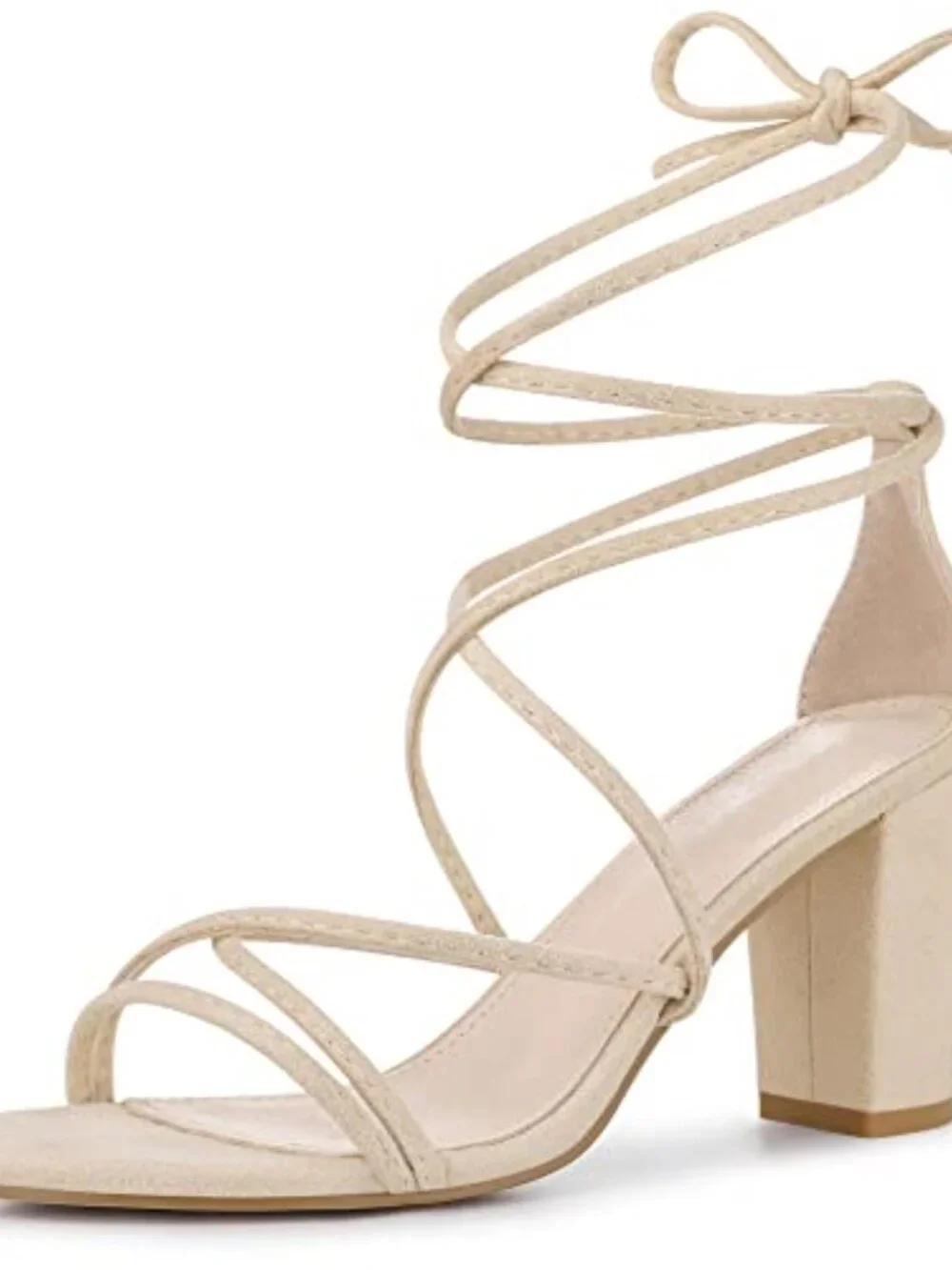 Perphy Women's Strappy Chunky Heel Lace-Up Sandals